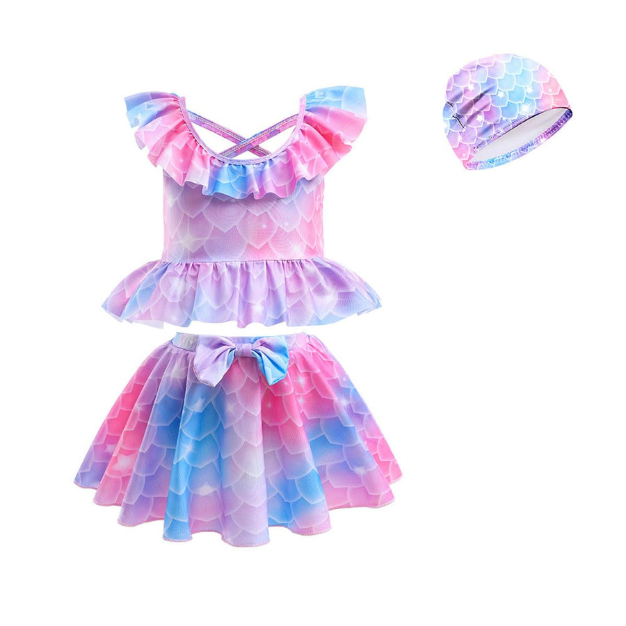 Girls Ruffle Skirt Swimsuit Set