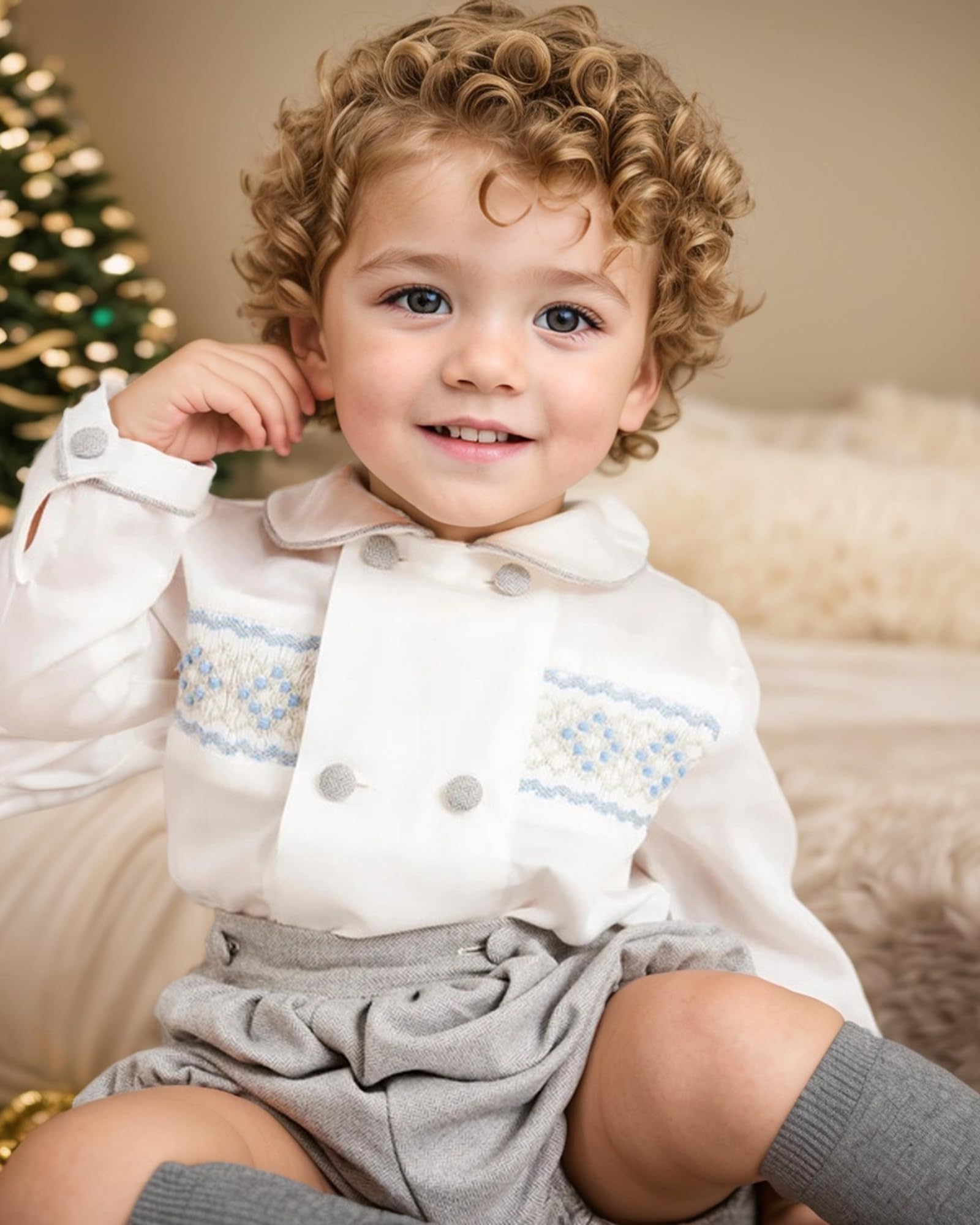 Toddler Boy Smocked Outfit Set