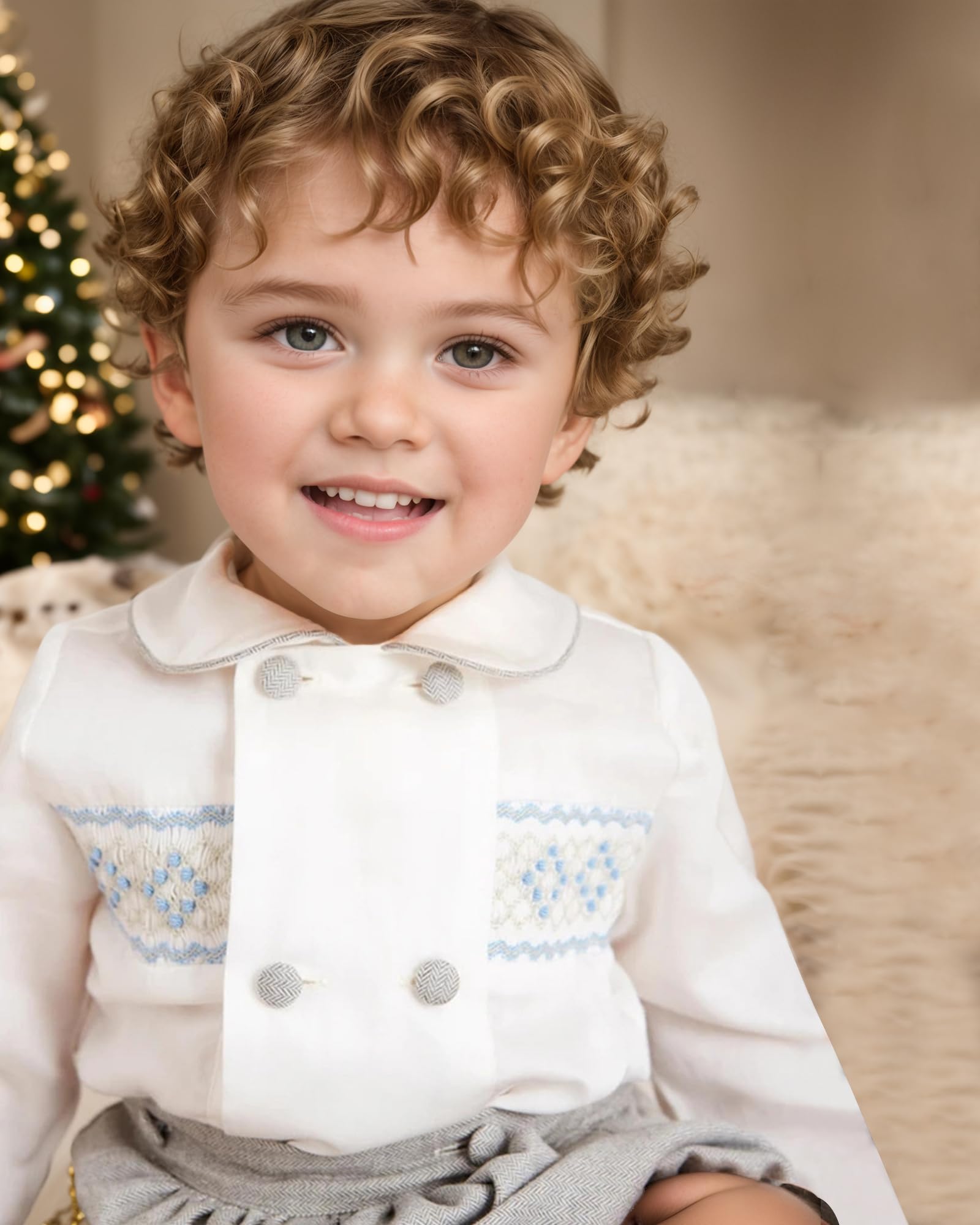 Toddler Boy Smocked Outfit Set