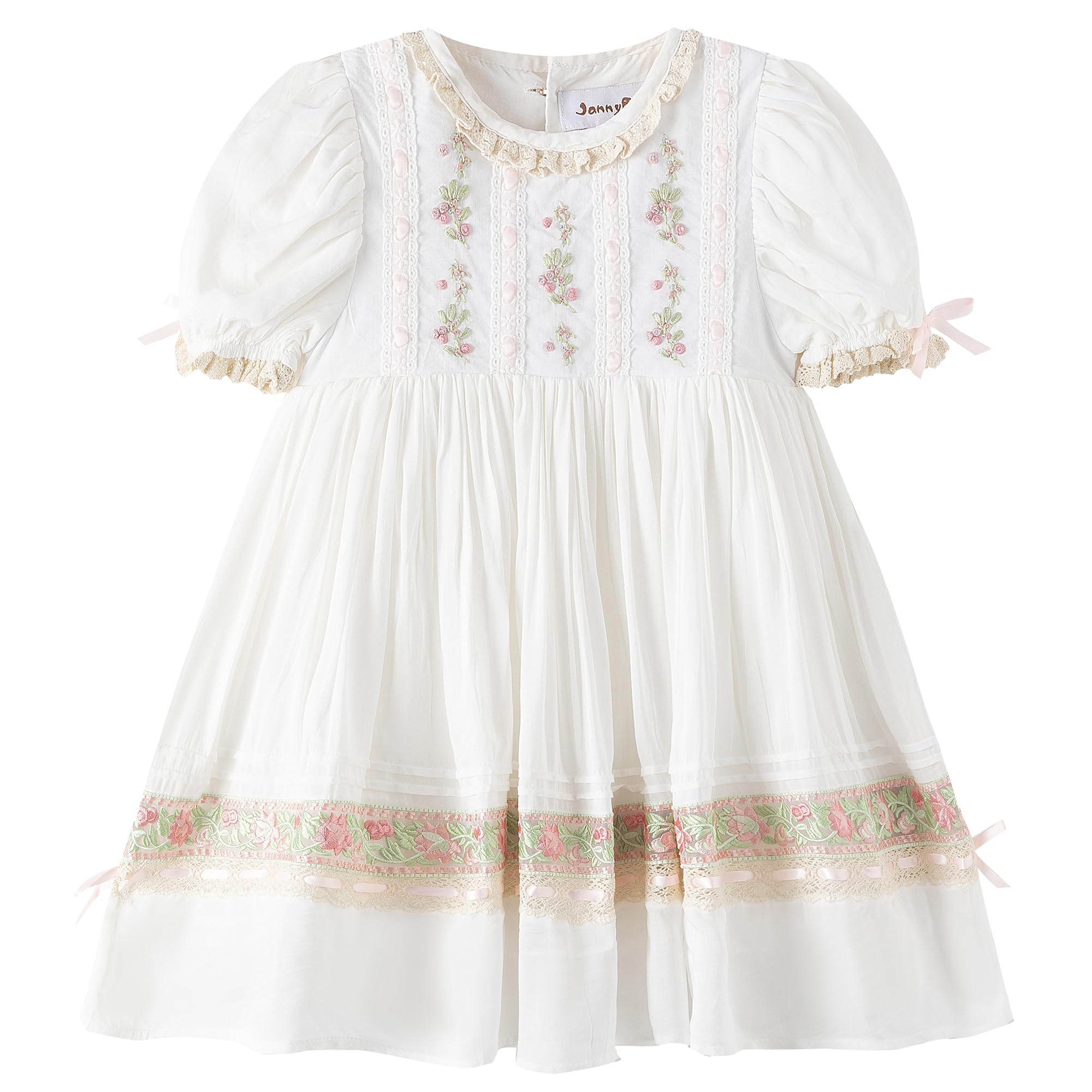 Girls Embroidered Floral Dress