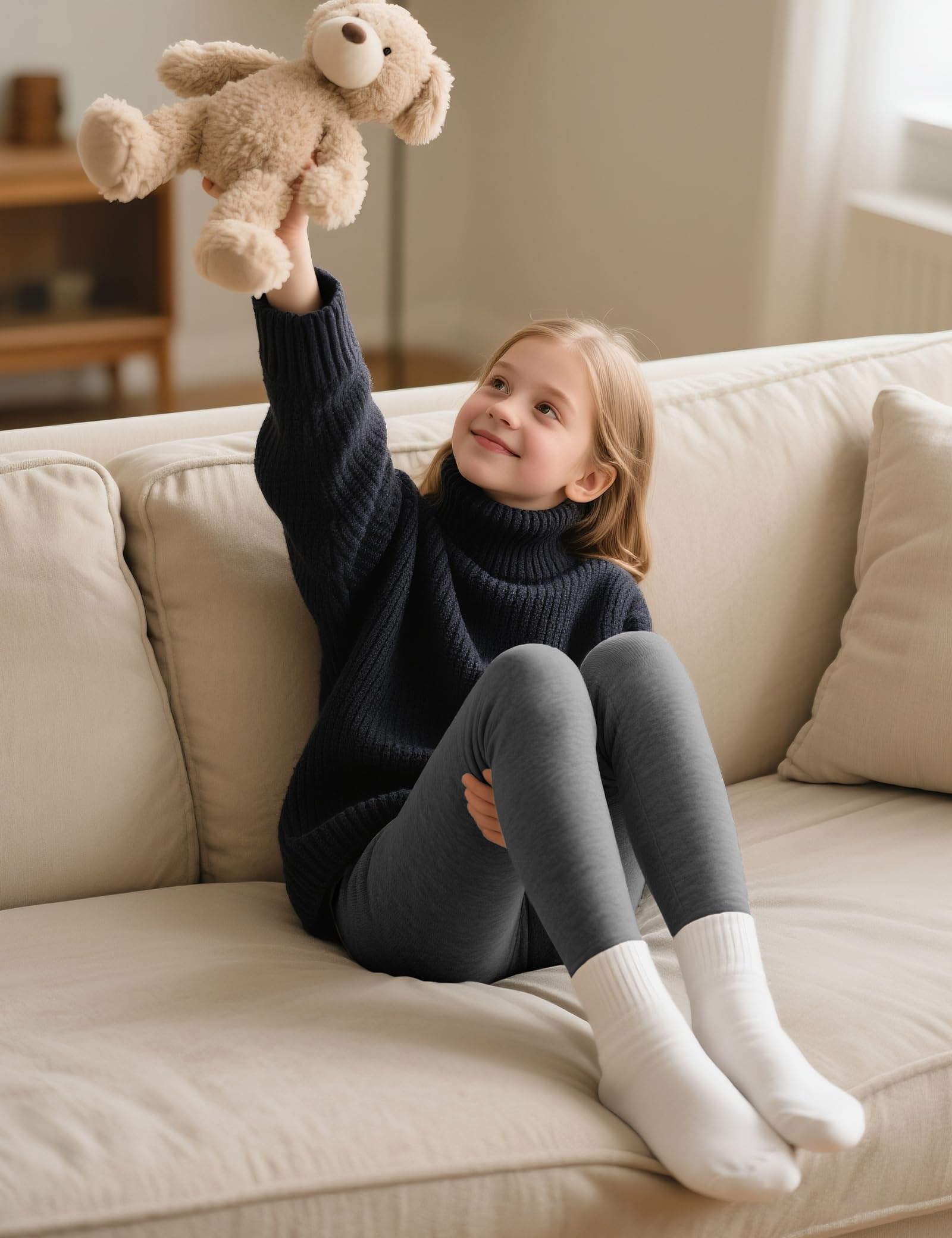 Girls Fleece Lined Leggings Set