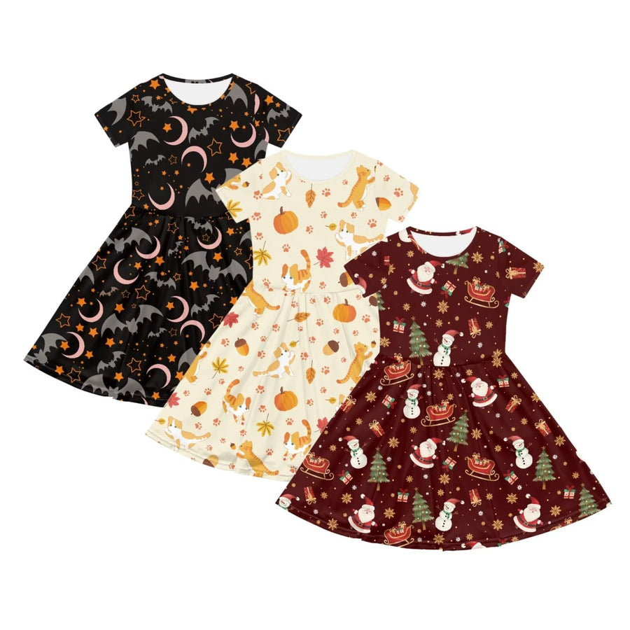 Girls Short Sleeve Dress Set