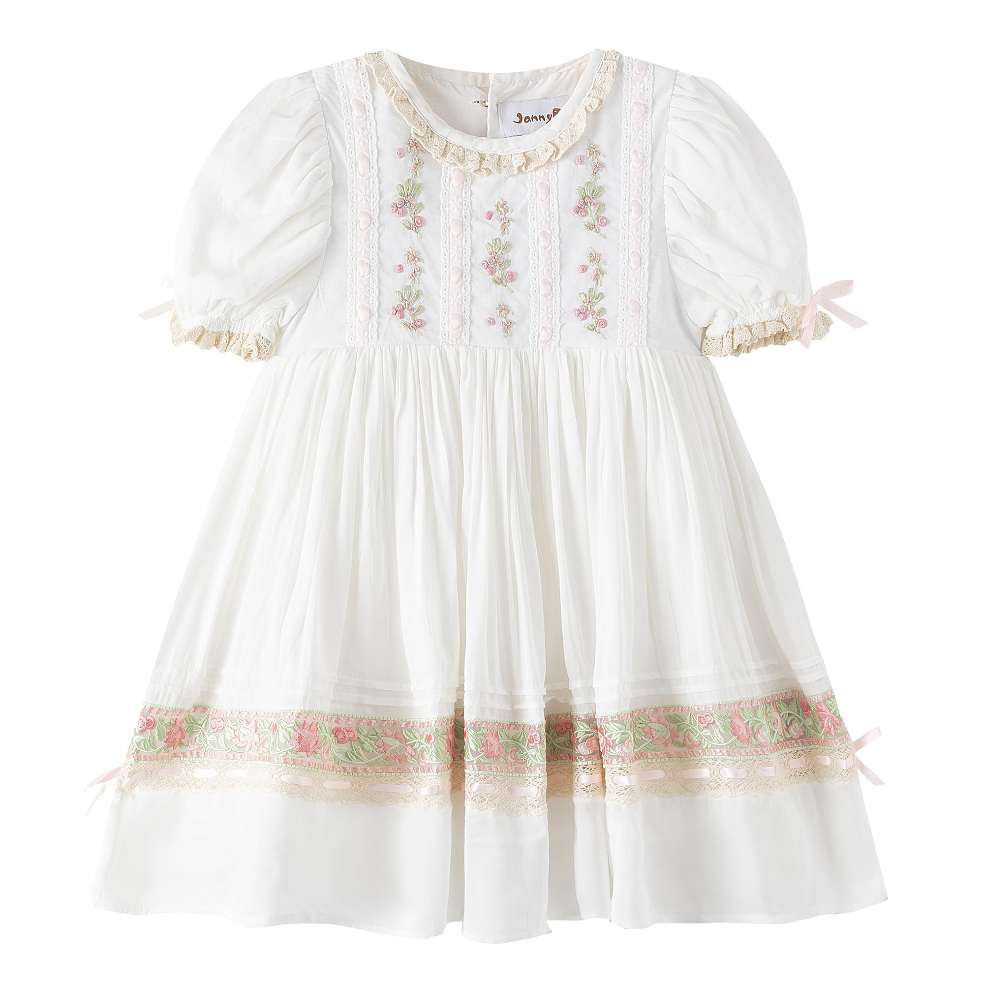 Girls Embroidered Floral Dress