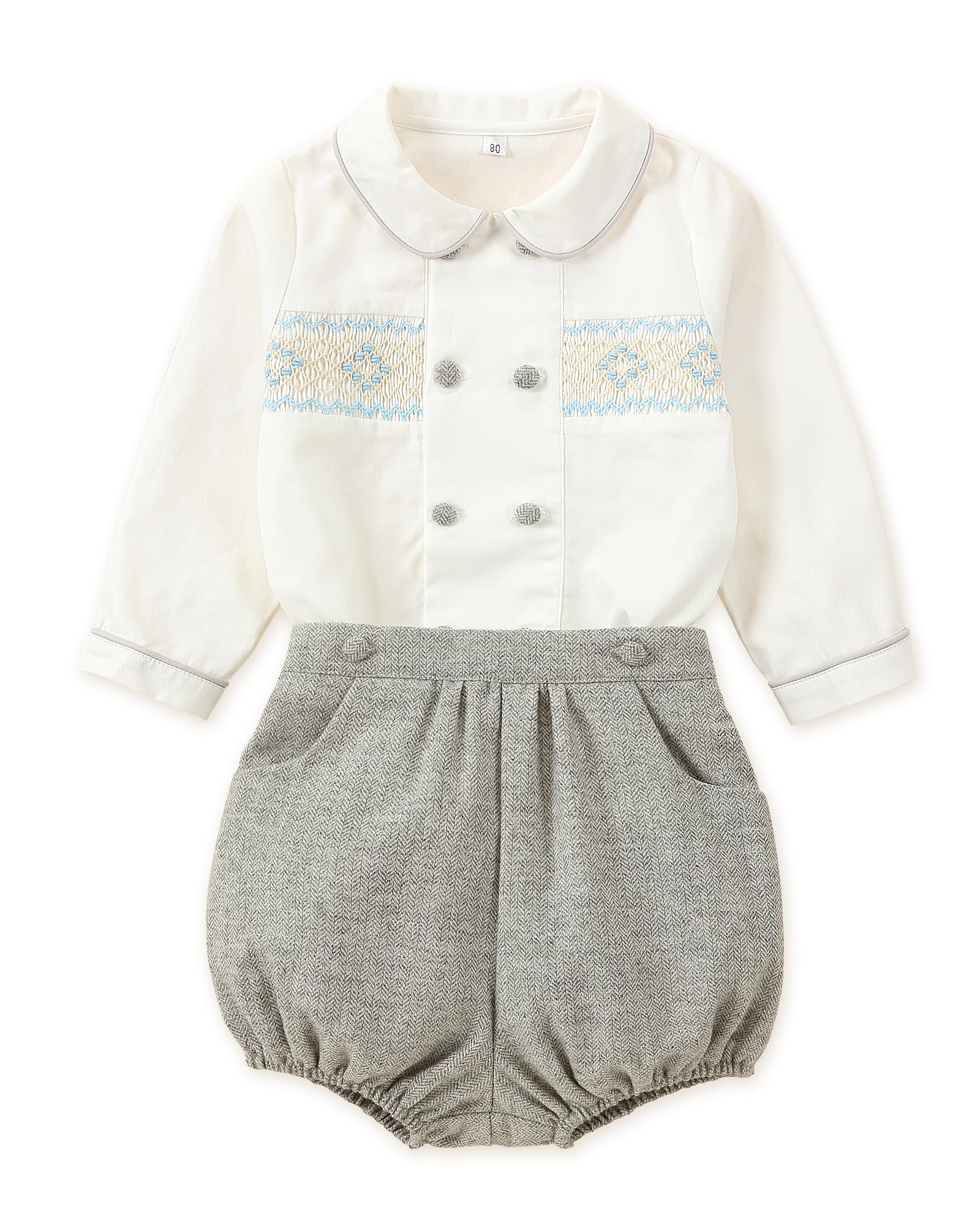 Toddler Boy Smocked Outfit Set