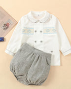 Toddler Boy Smocked Outfit Set