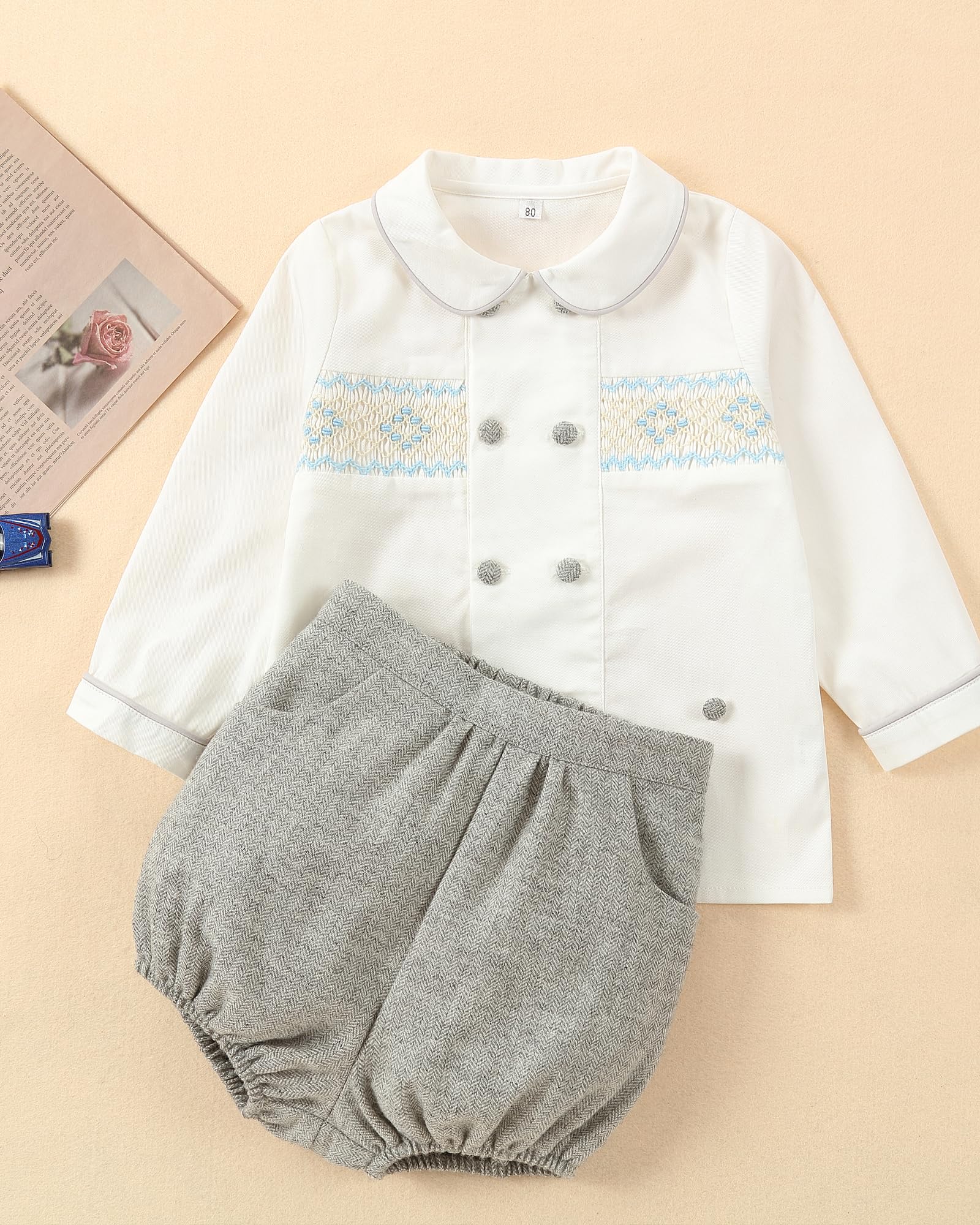 Toddler Boy Smocked Outfit Set