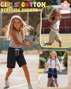 Girls Cotton Bermuda Shorts Set