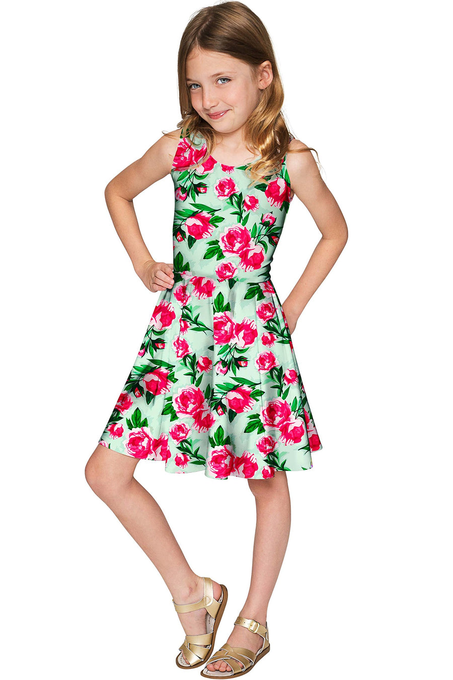 Girls Floral Skater Dress
