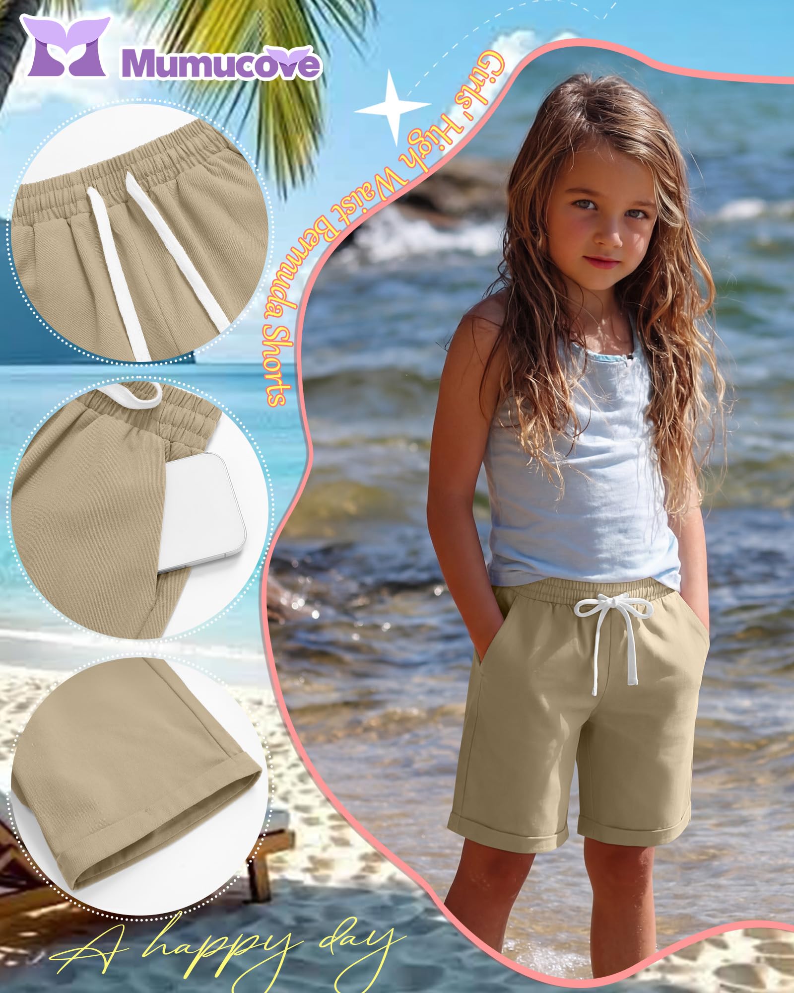 Girls Cotton Bermuda Shorts Set